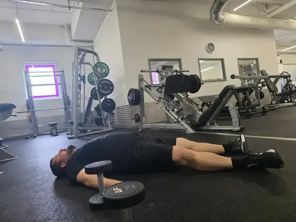 Alec exhausted after gym workout