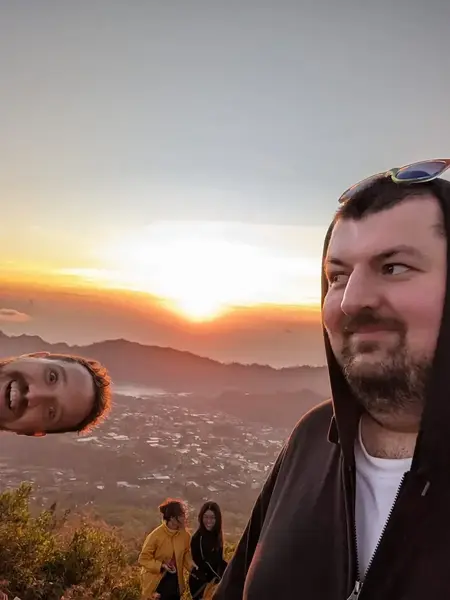 Alec mt batur sunrise silly selfie bali
