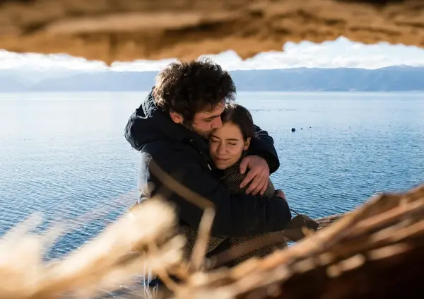 A couple hugging