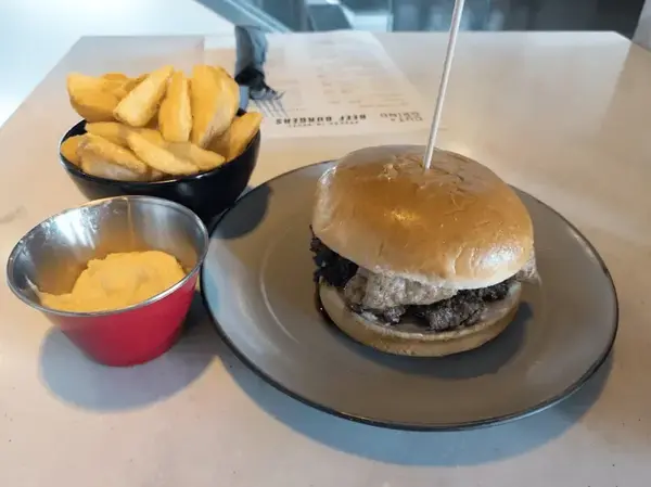 Smash burger with fries