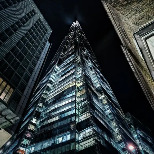 London skyscraper glass night