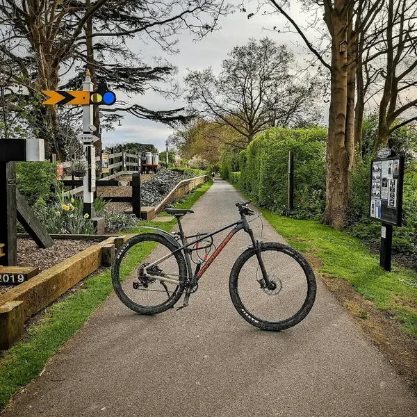 My mountain bike out on a path
