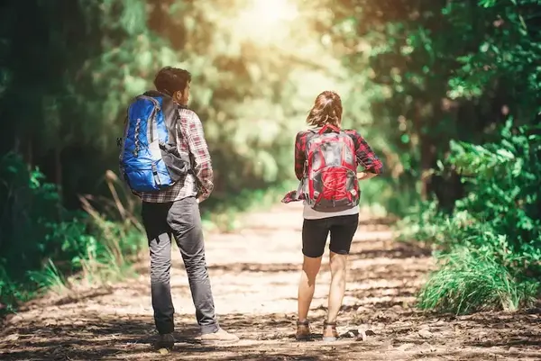 A couple exploring nature