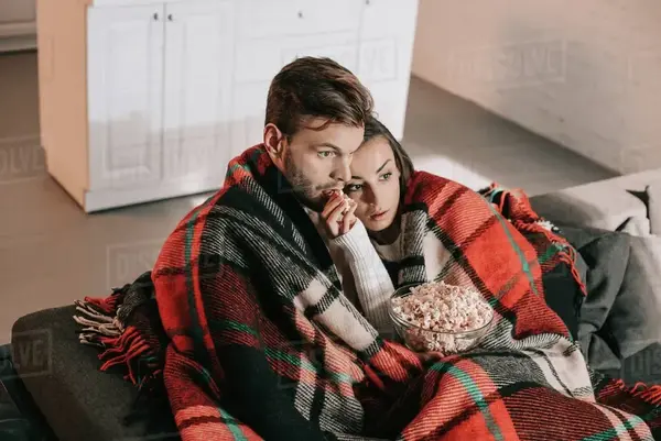 A couple watching a movie