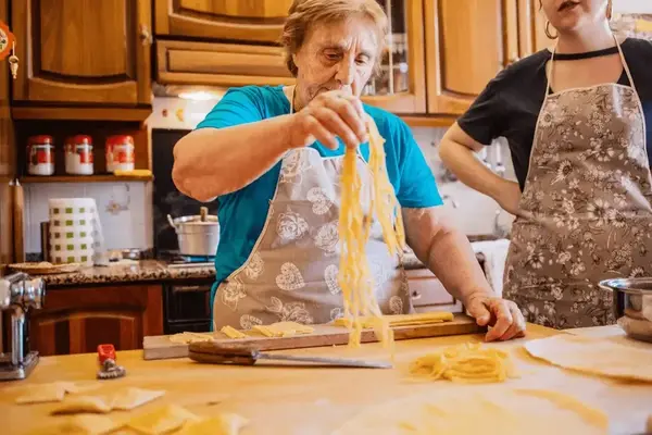 Italian nonna homemade pasta cooking